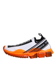 Dolce & Gabbana White Orange Slip On Sorrento Sneakers Shoes