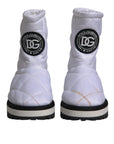 Dolce & Gabbana White Viscose Padded Mid Calf Boots Shoes