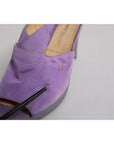 Dolce & Gabbana Purple Platform Slingback Heels Sandals Shoes