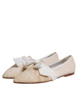 Dolce & Gabbana Beige Ribbon Fabric Ballerina Flats Shoes