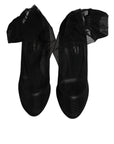 Dolce & Gabbana Black Nylon Mesh Sock Style Boots Shoes
