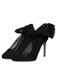 Dolce & Gabbana Black Nylon Mesh Sock Style Boots Shoes
