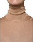 Dolce & Gabbana Brown Turtleneck Long Sleeve Pullover Sweater