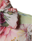 Dolce & Gabbana Multicolor Floral Patchwork Ascot Collar Top