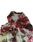 Dolce & Gabbana Multicolor Floral Patchwork Ascot Collar Top
