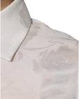 Dolce & Gabbana White Silk Collared Long Sleeves Shirt Top
