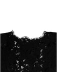 Dolce & Gabbana Black Floral Lace Short Sleeves Blouse Top