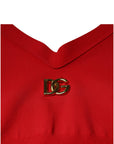 Dolce & Gabbana Red Viscose Sleeveless Halter Cropped Tank Top