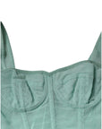 Dolce & Gabbana Green Cotton Bustier Corset Sleeveless Top
