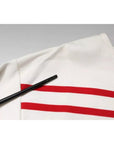 Dolce & Gabbana White Red Stripes Cotton Long Sleeves Top