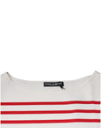 Dolce & Gabbana White Red Stripes Cotton Long Sleeves Top