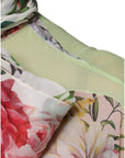 Dolce & Gabbana Multicolor Floral Patchwork Ascot Collar Top