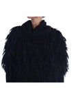Dolce & Gabbana Elegant Black Fringed Wool-Cashmere Sweater