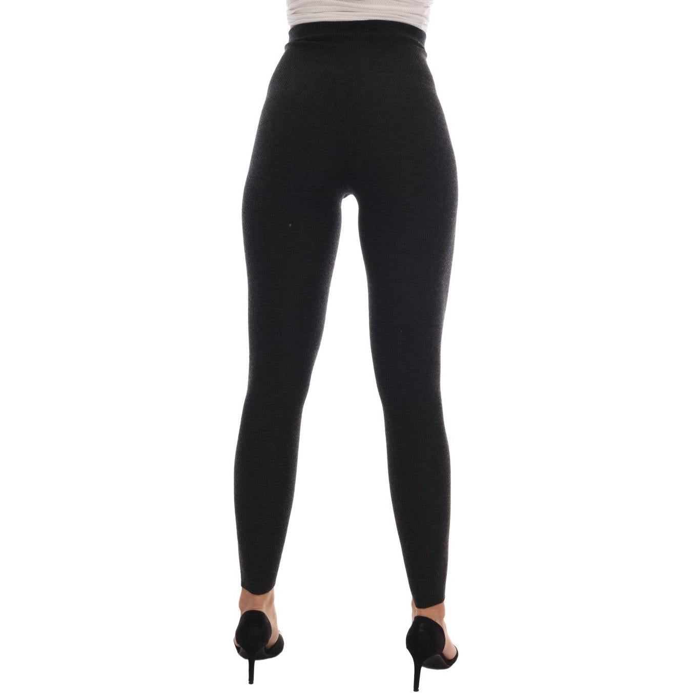 Dolce & Gabbana Elegant Gray Cashmere High Waist Pants