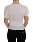 Dolce & Gabbana Elegant White Wrap Blouse with Crystal Accents