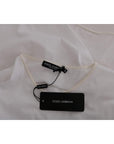 Dolce & Gabbana Elegant White Wrap Blouse with Crystal Accents