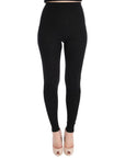 Dolce & Gabbana Elegant High-Waist Wool Tights Pants in Dark Gray