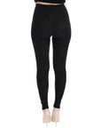 Dolce & Gabbana Elegant High-Waist Wool Tights Pants in Dark Gray
