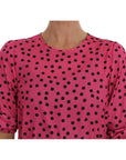 Dolce & Gabbana Chic Pink Polka Dotted Silk Blouse