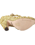 Dolce & Gabbana Gold Floral Crystal Embellished Pumps