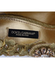 Dolce & Gabbana Gold Floral Crystal Embellished Pumps