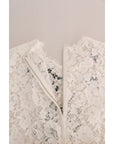Dolce & Gabbana Elegant White Lace Embellished Mini Blouse