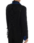 Dolce & Gabbana Chic Black & Blue Short Trench Jacket