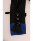 Dolce & Gabbana Chic Black & Blue Short Trench Jacket