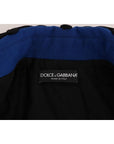 Dolce & Gabbana Chic Black & Blue Short Trench Jacket