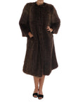 Dolce & Gabbana Elegant Brown Raccoon Fur Knee-Length Coat