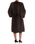 Dolce & Gabbana Elegant Brown Raccoon Fur Knee-Length Coat