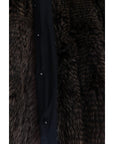 Dolce & Gabbana Elegant Brown Raccoon Fur Knee-Length Coat