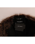 Dolce & Gabbana Elegant Brown Raccoon Fur Knee-Length Coat
