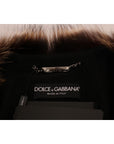 Dolce & Gabbana Elegant Brown Raccoon Fur Knee-Length Coat
