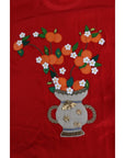 Dolce & Gabbana Red Silk Floral Embroidered Elegance Top