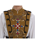 Dolce & Gabbana Runway Embellished Crystal Cross Vest