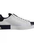 Dolce & Gabbana White Leather Logo Portofino Sneaker Shoes