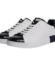 Dolce & Gabbana White Leather Logo Portofino Sneaker Shoes