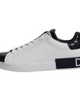 Dolce & Gabbana White Leather Logo Portofino Sneaker Shoes
