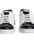Dolce & Gabbana White Leather Logo Portofino Sneaker Shoes