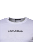Dolce & Gabbana White Logo Crew Neck Cotton Pullover Sweater