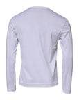 Dolce & Gabbana White Logo Crew Neck Cotton Pullover Sweater
