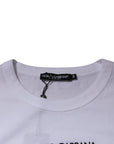Dolce & Gabbana White Logo Crew Neck Cotton Pullover Sweater