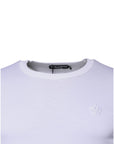 Dolce & Gabbana White Crown Crew Neck Cotton Pullover Sweater