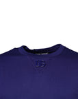 Dolce & Gabbana Blue Cotton Crew Neck Men Pullover Sweater
