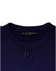 Dolce & Gabbana Blue Cotton Crew Neck Men Pullover Sweater