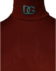 Dolce & Gabbana Red Cotton Turtleneck Men Pullover Sweater