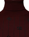 Dolce & Gabbana Maroon Monogram Turtleneck Pullover Sweater