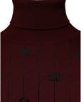 Dolce & Gabbana Maroon Monogram Turtleneck Pullover Sweater