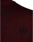 Dolce & Gabbana Maroon Monogram Turtleneck Pullover Sweater
